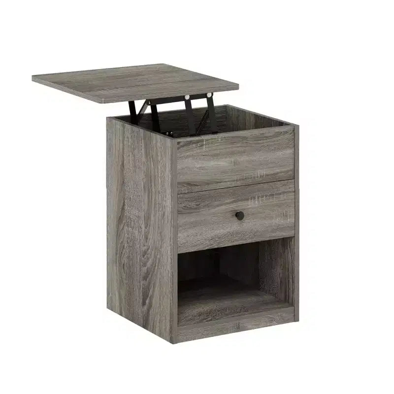 Tavolino da salotto con piano sollevabile HOMLUX, comodino, tavolino da caffè piccolo con vano portaoggetti a ripiani