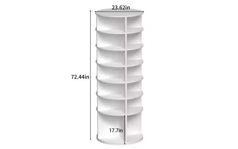 Zevemomo Scarpiera Girevole a 7 Livelli, Torre Portascarpe Girevole a 360°, Organizer Girevole per Scarpe, per Ingresso, Ripostiglio, Soggiorno, Camera da Letto (Contiene 28 Paia), Bianco