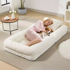 Divano letto pouf regolabile in 5 posizioni, cuscini morbidi, adatto per adulti e animali domestici, con soffici cuscini, pieghevole, adatto per camera da letto, soggiorno