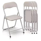 Set da 4 sedie pieghevoli con cuscino e gambe in metallo, piedini antiscivolo per eventi all'aperto e al chiuso, portatili