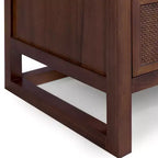 Comò a 6 cassetti Hatteras Modern Boho con legno massello e dettagli in rattan naturale-Teamson Home