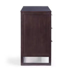 Comò a 6 cassetti Hatteras Modern Boho con legno massello e dettagli in rattan naturale-Teamson Home
