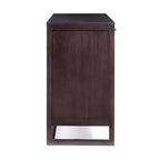 Hatteras Modern Boho Madia a 4 Ante con Accenti in Legno Massello e Rattan Naturale-Teamson Home