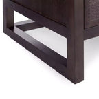 Hatteras Modern Boho Madia a 4 Ante con Accenti in Legno Massello e Rattan Naturale-Teamson Home