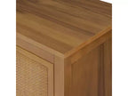 Hatteras Modern Boho Madia a 4 Ante con Accenti in Legno Massello e Rattan Naturale-Teamson Home
