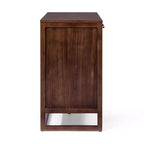 Hatteras Modern Boho Madia a 4 Ante con Accenti in Legno Massello e Rattan Naturale-Teamson Home