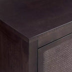 Hatteras Modern Boho Madia a 4 Ante con Accenti in Legno Massello e Rattan Naturale-Teamson Home