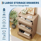 Comò a 5 cassetti in rovere e rattan per camera da letto, armadio alto 46 cm, comodino in stile bohémien per soggiorno, corridoio, cameretta dei bambini, ingresso