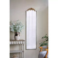 Okak Large Rectangular Full-Length Mirror with Gold Floral Crown Accent, Wall Mirror, Full Body Mirror for Dressing Room, Clothing Store, Gold