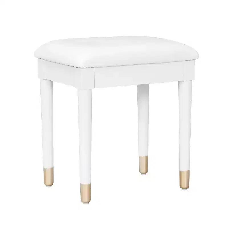 Homy Casa Tavolo da Trucco con Sgabello e Armadietti Contenitori per Camera da Letto o Spogliatoio, Bianco
