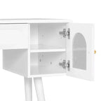 Homy Casa Tavolo da Trucco con Sgabello e Armadietti Contenitori per Camera da Letto o Spogliatoio, Bianco