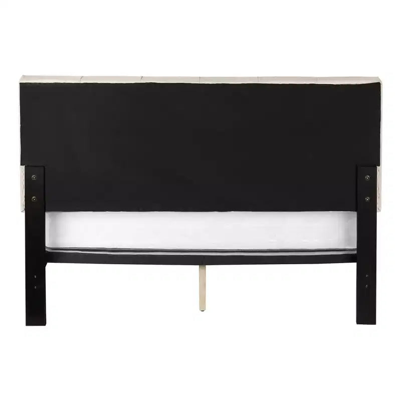 HomeRoots Telaio Letto Matrimoniale Queen in Lino Trapuntato Beige