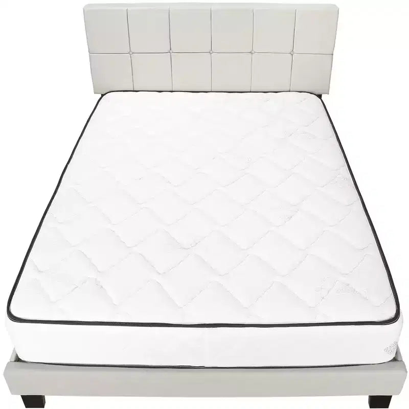 HomeRoots Telaio Letto Matrimoniale Queen in Lino Trapuntato Beige