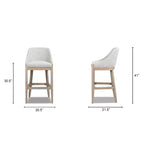 Sgabello da bancone imbottito Jennifer Taylor Home Newport 30.5 con schienale curvo stile costiero