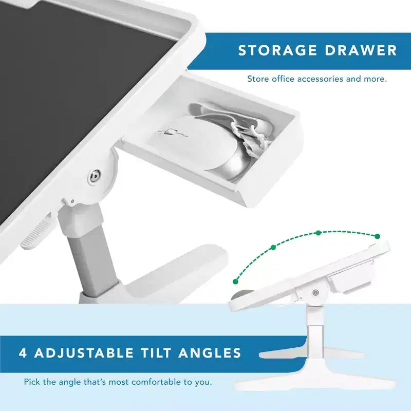 LAPGEAR Scrivania da letto regolabile Easy Tilt per laptop