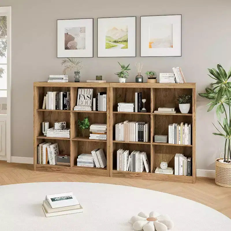 COZONY Scaffale Portaoggetti a 6 Cubi, Libreria Alta 135cm con Design Antiribaltamento, Scaffale Organizzatore Moderno Autoportante per Soggiorno, Camera da Letra, Ufficio