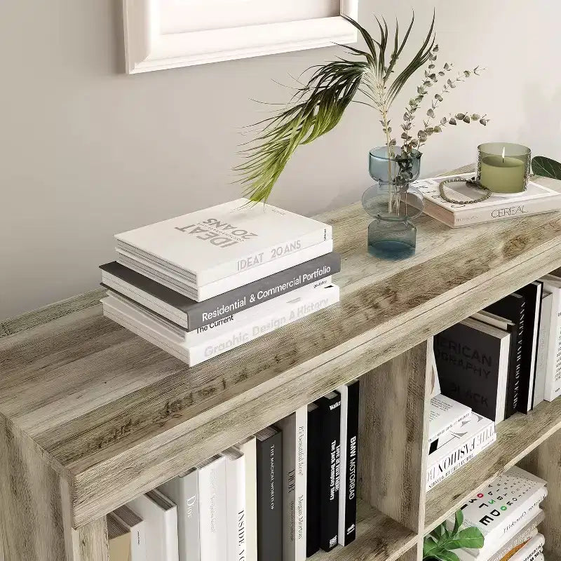 COZONY Scaffale Portaoggetti a 6 Cubi, Libreria Alta 135cm con Design Antiribaltamento, Scaffale Organizzatore Moderno Autoportante per Soggiorno, Camera da Letra, Ufficio
