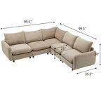 Set Divano Componibile Moderno Imbottito 5 Pezzi Christopher Knight Home Acker