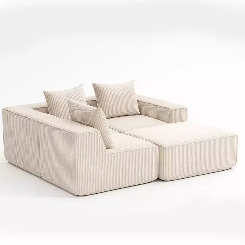 Divano componibile in velluto a coste da 111,41" W, divano lounge senza montaggio con design testurizzato per soggiorno - ModernLuxe