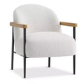 GustoWave 31.9'' Mid-Century Accent Chair, Metal Frame Reading Chair for Living Room - Beige