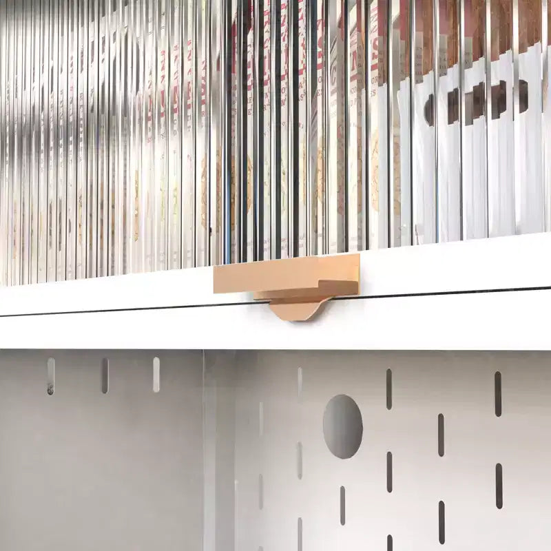 Dispensa alta da cucina, armadietto a 6 livelli con anta a ribalta e pannello forato, armadietto in metallo anti-ribaltamento per cucina e sala da pranzo