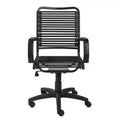 HomeRoots Black Adjustable Swivel Bungee Rolling Office Chair