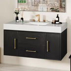 Mobile bagno sospeso da 100 cm con 2 ante a chiusura ammortizzata e 2 cassetti contenitori