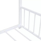 Bellemave Letto a Piattaforma a Casetta, Dimensioni Matrimoniali, Letto a Casetta con Testiera, Pediera e Supporto a Doghe, Bianco
