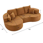 Christopher Knight Home Camilla Divano componibile curvo moderno a 3 posti da 106'' con 7 cuscini