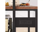 Isola Cucina, Isola Cucina 47" con Contenitore e Sedute - Scaffale per Forno a Microonde a 3 Livelli (5 Ganci) Tavolo Multifunzione per Cucine Piccole