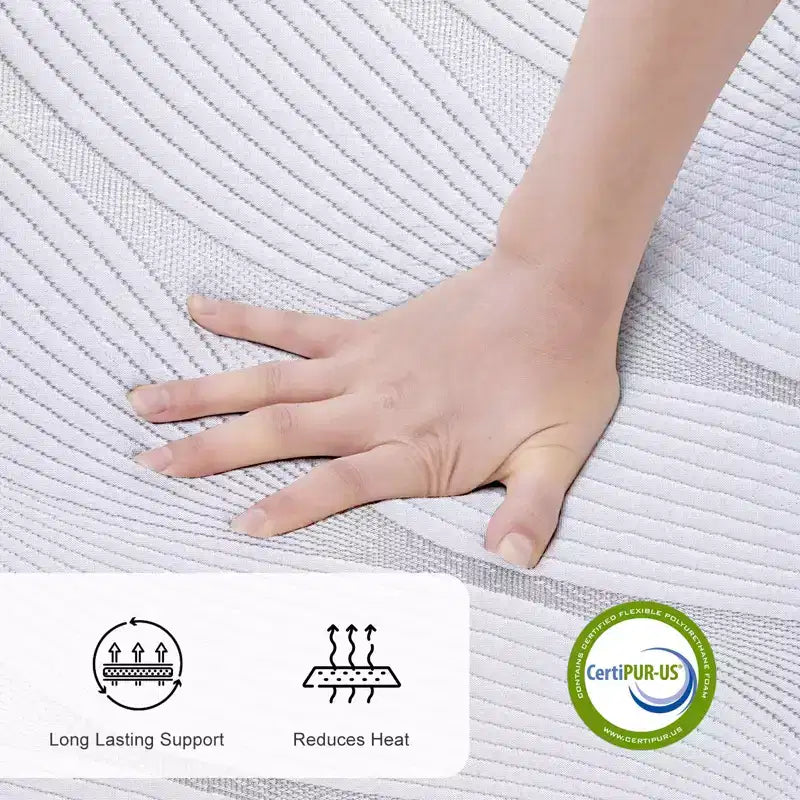 Dyonery Materasso in Memory Foam Fermo, Misura Twin XL, Rinfrescante al Tè Verde/Gel Premier