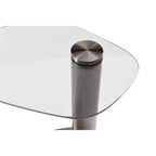 HomeStock Tavolino rotondo con piano in acciaio inossidabile da 38 cm H, colore grigio, 1 pezzo