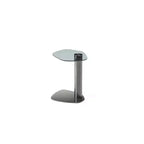 HomeStock Tavolino rotondo con piano in acciaio inossidabile da 38 cm H, colore grigio, 1 pezzo