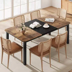 COZONY 78,7 Tavolo da pranzo rettangolare grande per 6-8 persone, tavolo da cucina industriale in legno con robusta struttura in metallo per sala da pranzo, ristorante (sedie escluse)