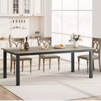 COZONY 78,7 Tavolo da pranzo rettangolare grande per 6-8 persone, tavolo da cucina industriale in legno con robusta struttura in metallo per sala da pranzo, ristorante (sedie escluse)