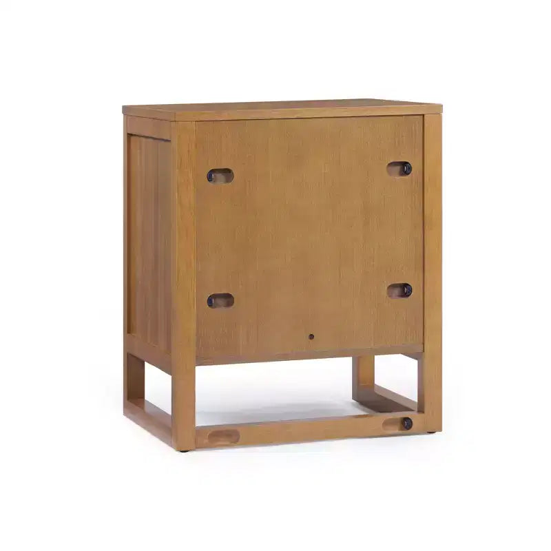 Comodino con 2 cassetti Hatteras Modern Boho con legno massello e dettagli in rattan naturale - Teamson Home