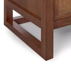 Comodino con 2 cassetti Hatteras Modern Boho con legno massello e dettagli in rattan naturale - Teamson Home