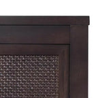 Comodino con 2 cassetti Hatteras Modern Boho con legno massello e dettagli in rattan naturale - Teamson Home