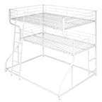 Letto a castello triplo Okak Full over Twin over Queen Size, letti a castello per bambini per impieghi gravosi con 2 scale, strutture letto per camera da letto, dormitorio