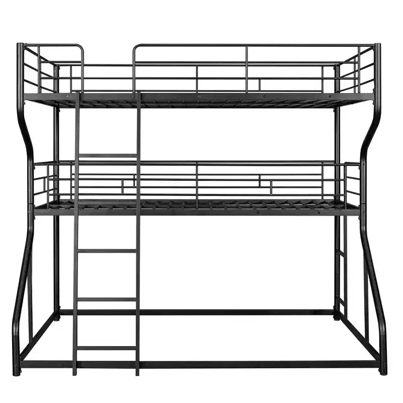 Letto a castello triplo Okak Full over Twin over Queen Size, letti a castello per bambini per impieghi gravosi con 2 scale, strutture letto per camera da letto, dormitorio