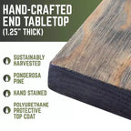 Tavolino RESTORE Boulder in Legno Massello Nero di Pipe Decor