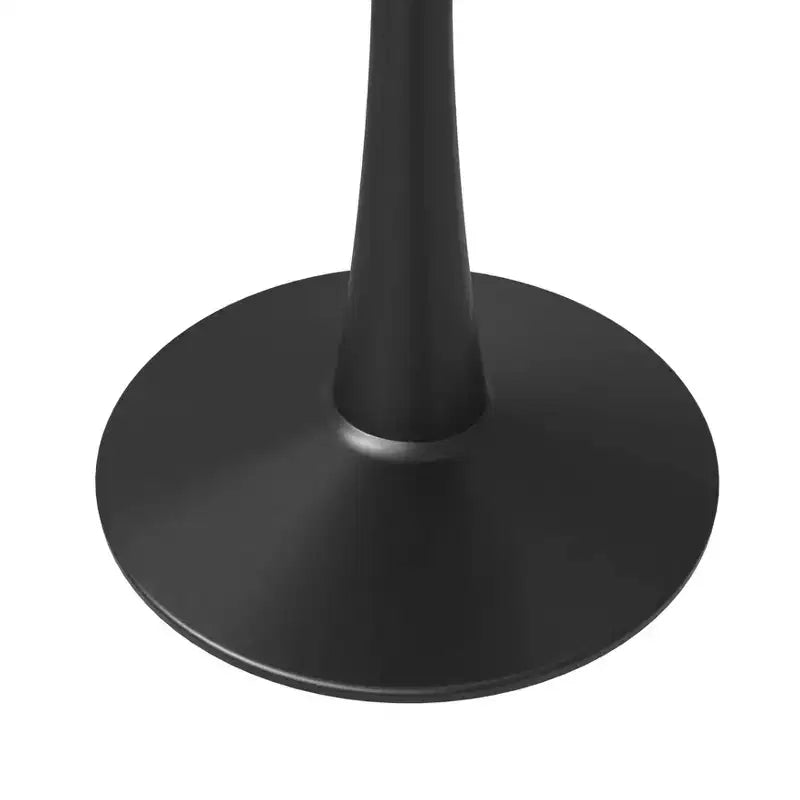 LeisureMod Bristol Tavolo da pranzo quadrato con piano in MDF e base a piedistallo in acciaio nero per cucina e sala da pranzo moderne
