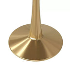 Tavolo da pranzo quadrato LeisureMod Bristol – Piano in MDF bianco marmorizzato con base a piedistallo in acciaio color oro, per cucina moderna, sala da pranzo, bar, piccoli appartamenti