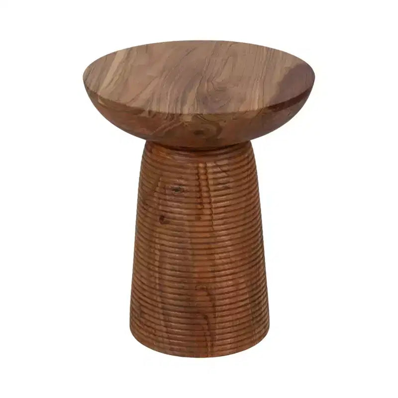 Tavolino da salotto con base in legno a coste, stile casual, per soggiorno, camera da letto, ufficio - 20 Marrone