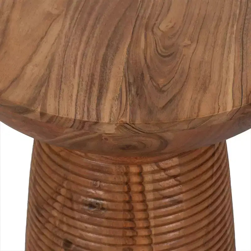 Tavolino da salotto con base in legno a coste, stile casual, per soggiorno, camera da letto, ufficio - 20 Marrone