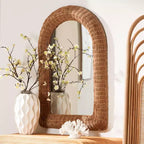 bali & pari Brisia Arched Rattan Wall Mirror