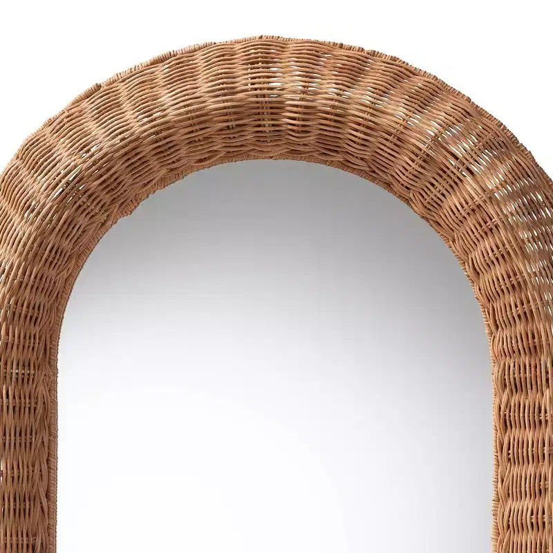 Specchio da parete ad arco in rattan Brisia di Bali & Pari