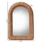 Specchio da parete ad arco in rattan Brisia di Bali & Pari