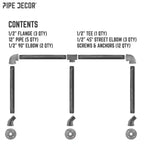 Appendiabiti da parete a tre flange da 28 pollici di PIPE DECOR