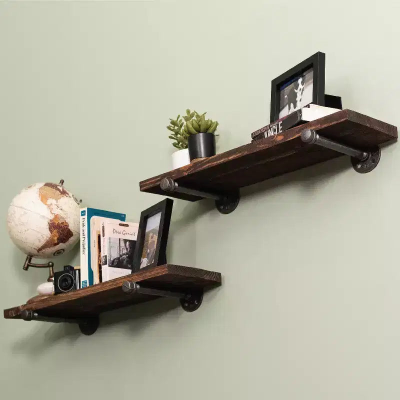 RESTORE Boulder Black Mensole da 24 pollici con staffe diritte di Pipe Decor